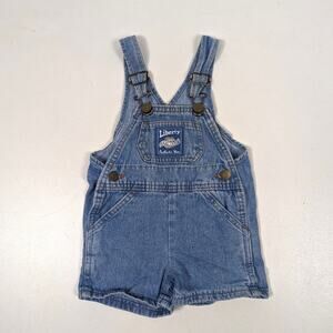 Vtg Liberty Shortalls Boys Sz 18-24m Denim Medium Wash Overalls Basic Casual 90s